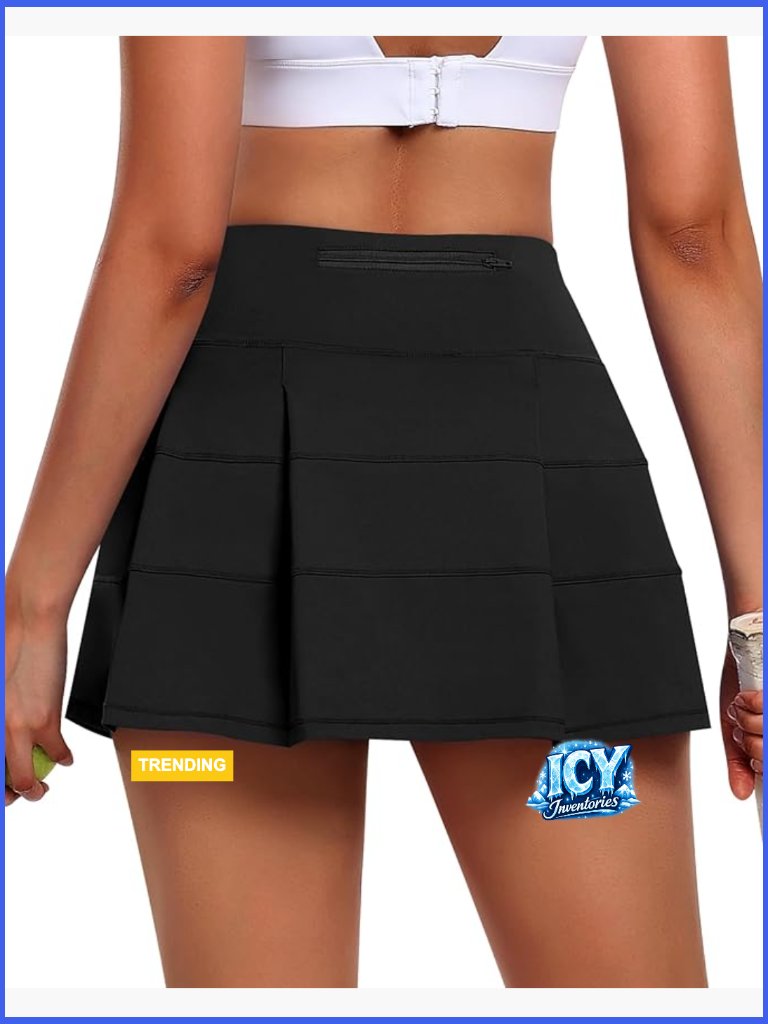 Pleated Tennis Skirt With Shorts High Waist Golf Skirt Athletic Skorts With